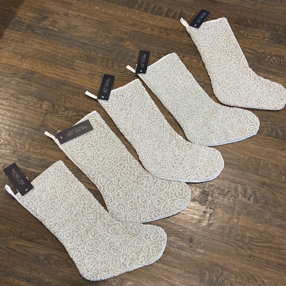 Rachel Zoe beaded Christmas stocking